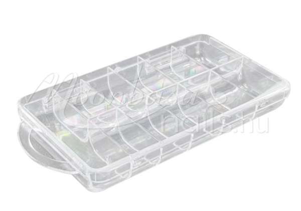 Műanyag Nail tip tároló doboz 11 rekeszes Átlátszó #022