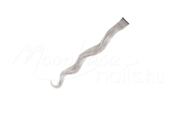 Színes póthaj tincsek-hullámos 60cm Ezüst 