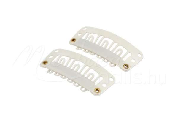 Tresszcsat (felvarható parókához) 10db Fehér 