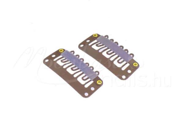 Tresszcsat (felvarható parókához) 10db Barna 