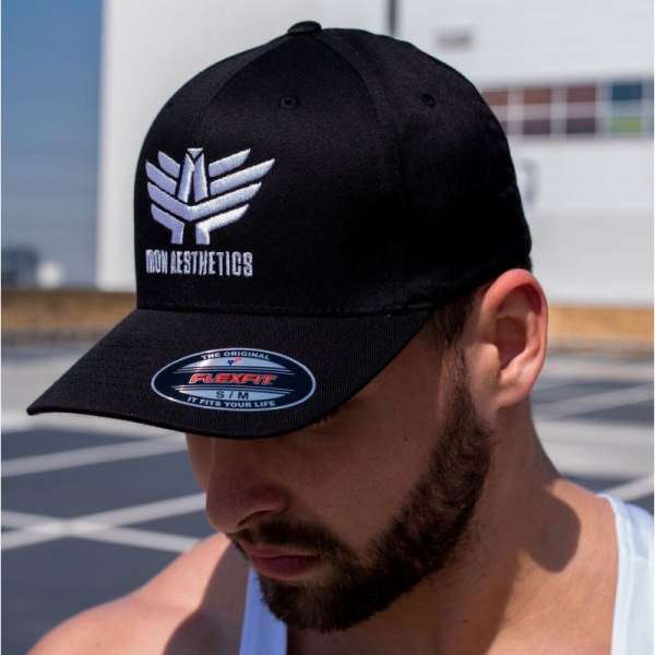 Férfi siltes sapka Iron Aesthetics FlexFit, fekete
