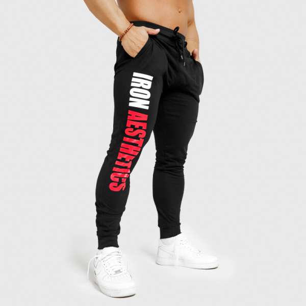Jogger melegítő Iron Aesthetics Vertical, fekete-piros