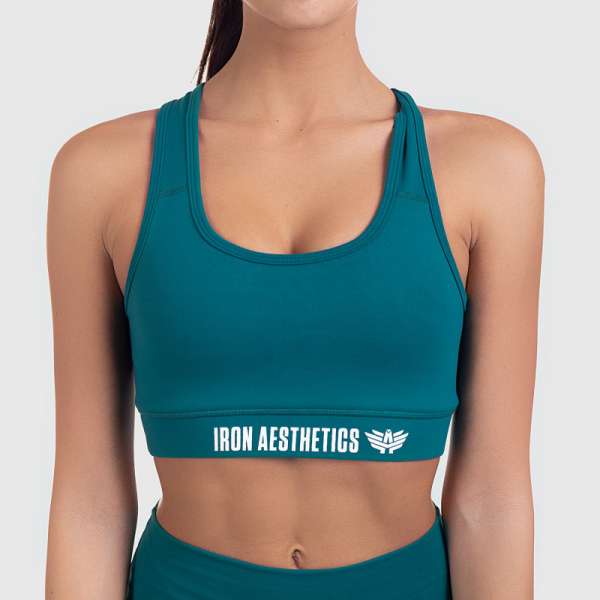 Női sportmelltartó STUFFED - Iron Aesthetics, smaragd