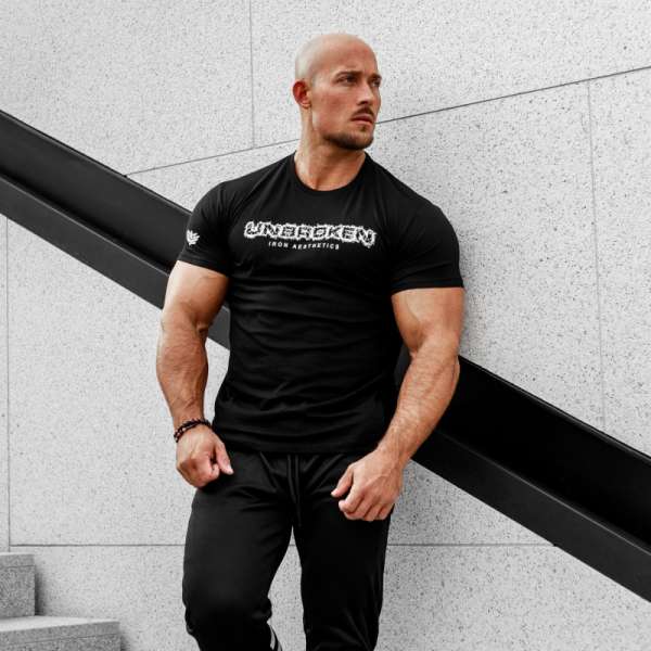 Férfi fitness póló Iron Aesthetics Unbroken, fekete
