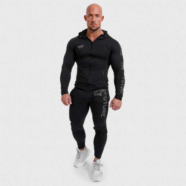 Férfi Slim Fit sportszett Iron Aesthetics Beyond the Future, fekete