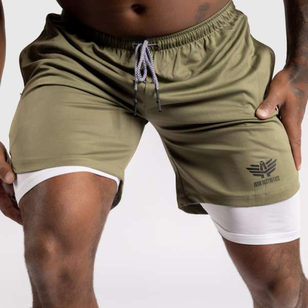 Funkcionális short Iron Aesthetics Stretch 2in1, zöld