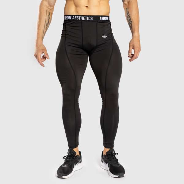Férfi sportleggings Iron Aesthetics Dry Cool, fekete