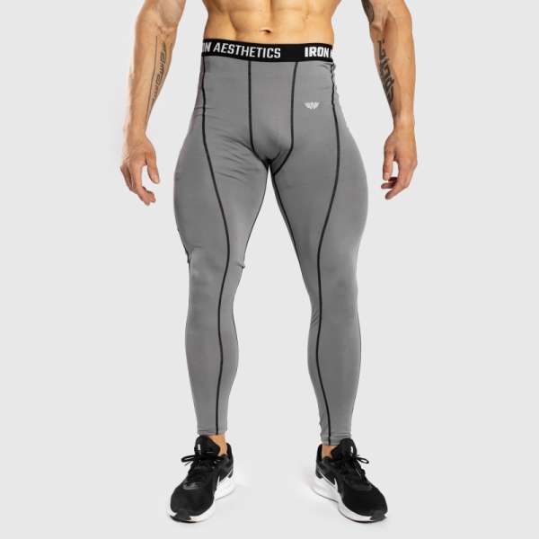 Férfi sportleggings Iron Aesthetics Dry Cool, szürke