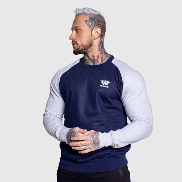 Férfi kapucni nélküli pulóver Iron Aesthetics Enjoy, navy/grey