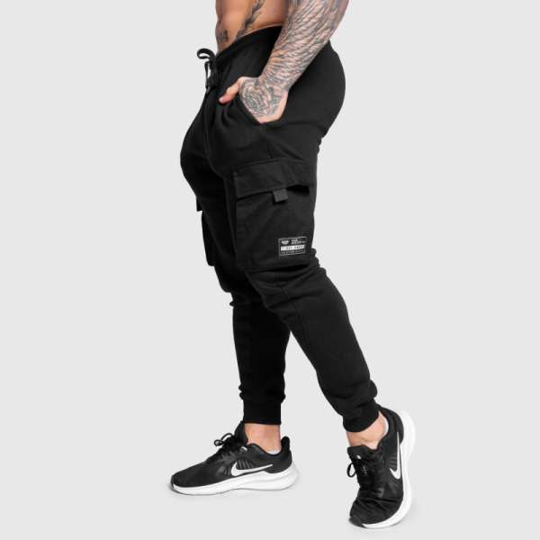 Férfi melegítőnadrág Iron Aesthetics Cargo Joggers, fekete
