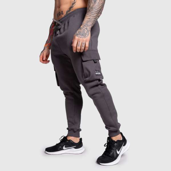 Férfi melegítőnadrág Iron Aesthetics Cargo Joggers, sötétszürke