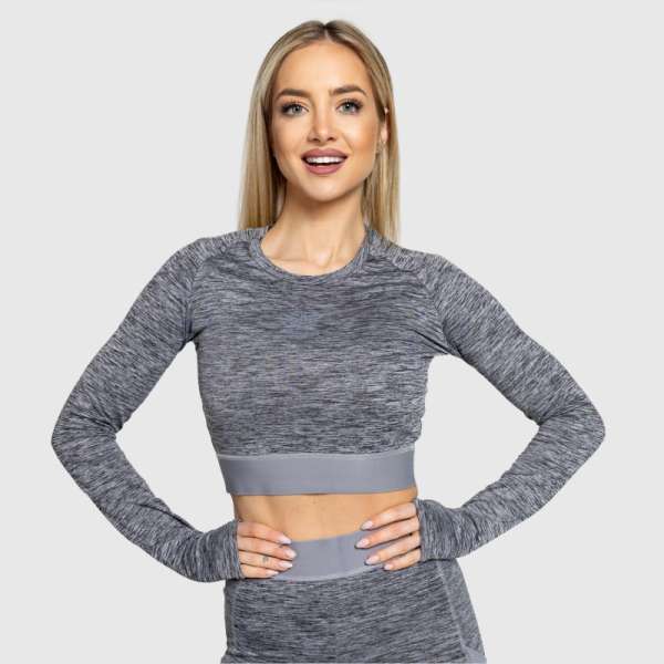 Sport crop top Iron Aesthetics Grande, szürke