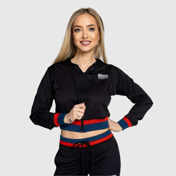 Női cipzáros pulcsi Iron Aesthetics Magic, fekete