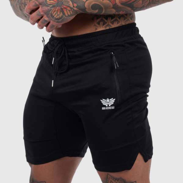 Sportos short Iron Aesthetics Lightning, fekete