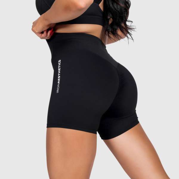 Női sportos short Iron Aesthetics Reflex, fekete