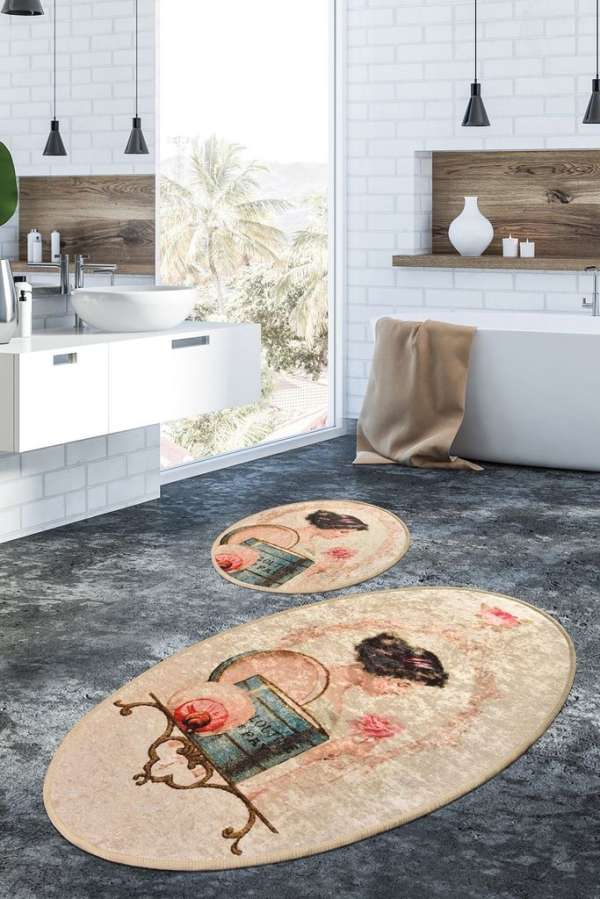 Fürdőszobaszőnyeg szett, 2 db, többszínű - - Butopêa