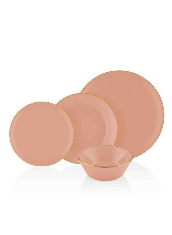 Porcelán étkészlet, 24 db-os, púder - PROVENCE - Butopêa