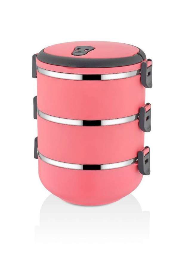 Rozsdamentes acél doboz, műanyag borítással, rózsaszín - DRAGEE - Butopêa