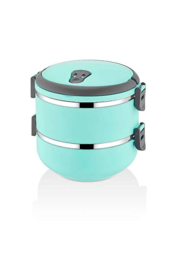 Rozsdamentes acél doboz, műanyag borítással, világos kék - DRAGEE - Butopêa