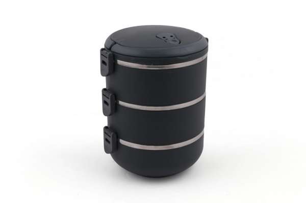 Rozsdamentes acél doboz, műanyag borítással, fekete - DRAGEE - Butopêa