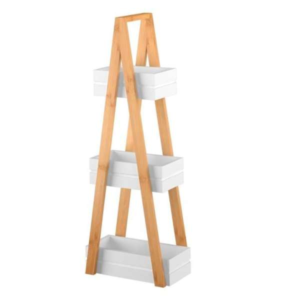 Bambusz polc, 4 polccal, fehér  - AUSTRALIE - Butopêa