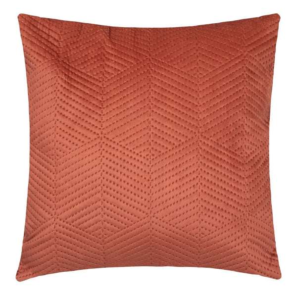 Bársonyszövet díszpárna, geometriai mintás, terrakotta - BRIQUETTE - Butopêa