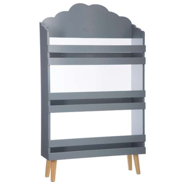 Felhő alakú gyerek könyvespolc, szürke- PETIT NUAGE - Butopêa