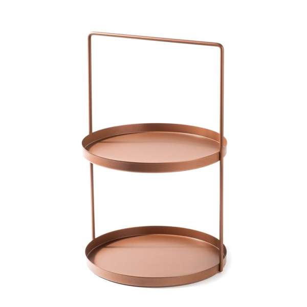 Asztali tároló polc, kerek, fém, rézbarna - PERROQUET - Butopêa