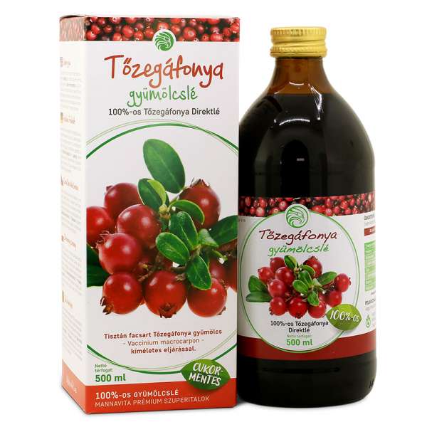 Mannavita TŐZEGÁFONYA gyümölcslé 100%-os, 500 ml (5 + 1 ajándék)