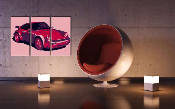 Kézzel festett vászonképek POP Art PORSCHE 911  por3  (POP ART)