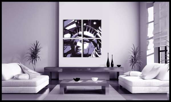 Kézzel festett POP Art festmény Szabadság szobor 4 darab fs | különböző méretek