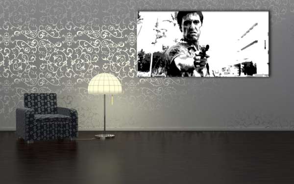 Kézzel festett POP Art festmény Sebhelyesarc 1 rész smp | különböző méretek