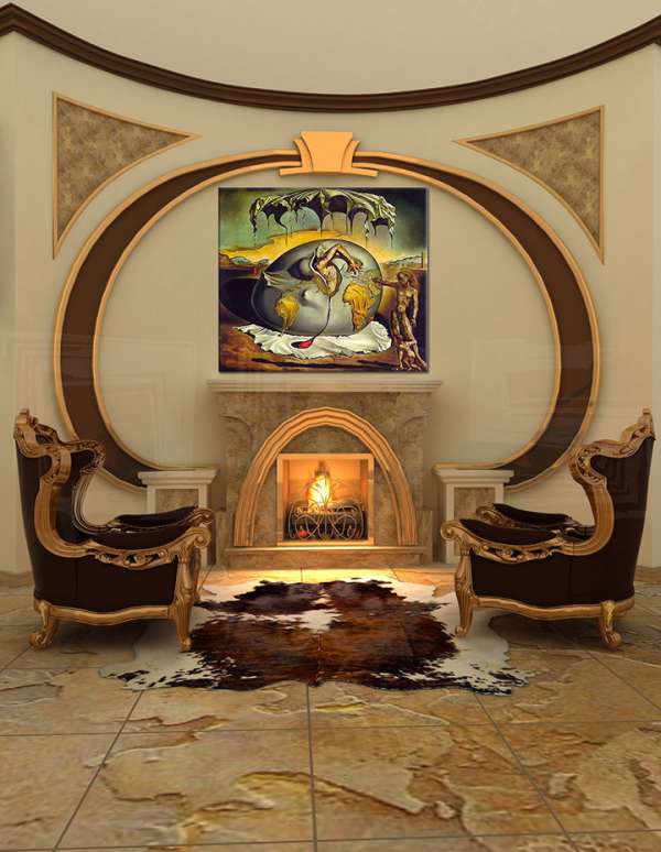 A kép a vásznon GEOPOLITICUS CHILD WATCHING the BIRTH OF NEW MAN - Salvador Dalí