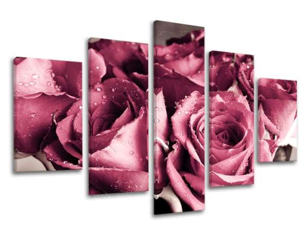 5-részes falfestmény FLOWERS XOBKV139E50