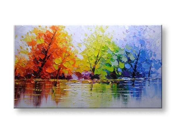 Kézzel festett falikép STROMY FB012E1 | különböző méretek