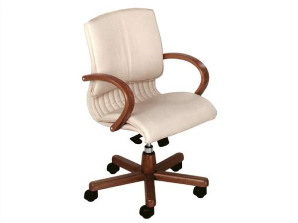 LIN-Curioso Wood bőr forgószék fa karfával