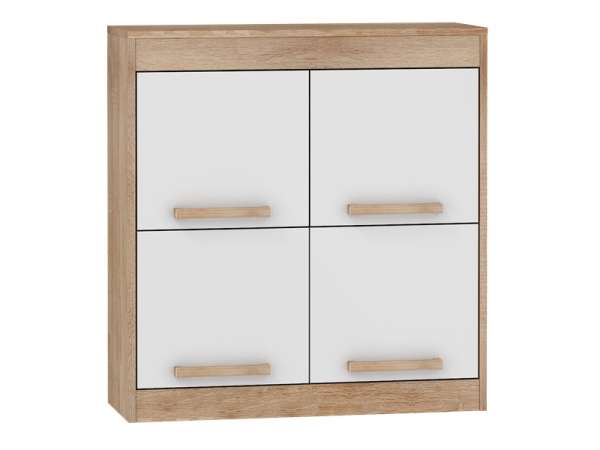 NAP-Maximus-41 polcos szekrény, sonoma tölgy-fényes fehér