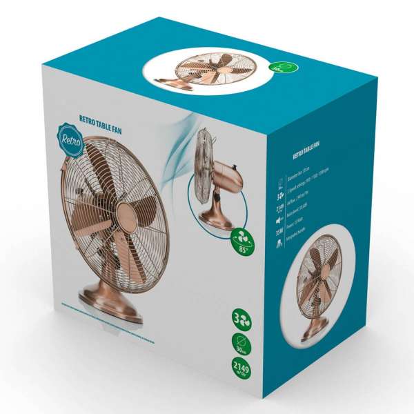 VE5970 fényes réz asztali ventilátor