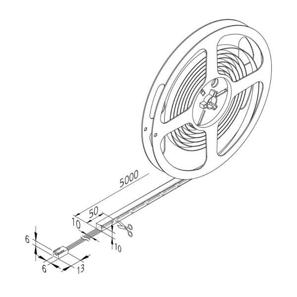 LED-szalag Basic-Tape F, IP54, 2,700K, hossza 500cm