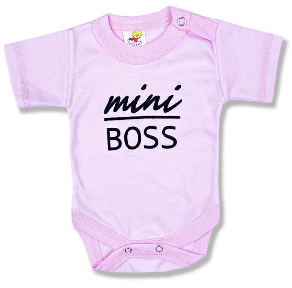 Baba body, rövid ujjú - Mini Boss, rózsaszín Méret: 80 (9-12hó)