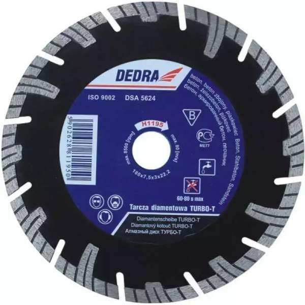 DEDRA Turbo-T gyémánttárcsa 115mm/22,2