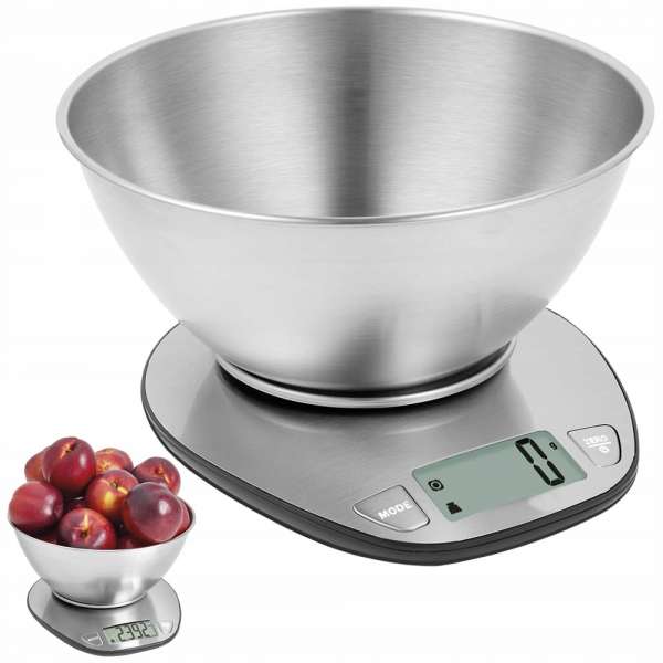 Konyhai mérleg fém tállal - 5kg