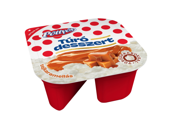 Pöttyös túródesszert karamell (2 kamrás) 115g