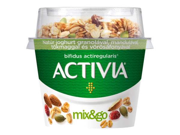 Danone Activia Mix&Go natúr jog. mandula-tökmag-vörösáf.170g