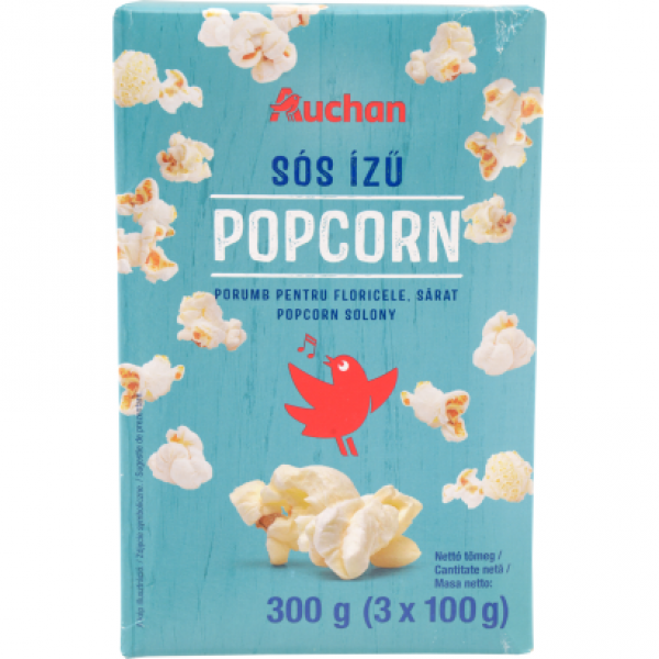 Auchan Kedvenc Popcorn sós ízű 300 g (3 x 100 g)