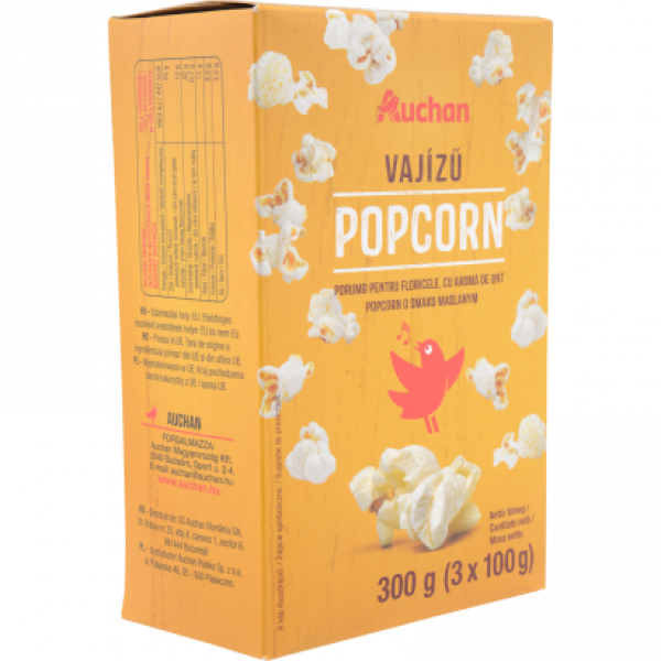 Auchan Kedvenc Popcorn vajízű 300 g (3 x 100 g)