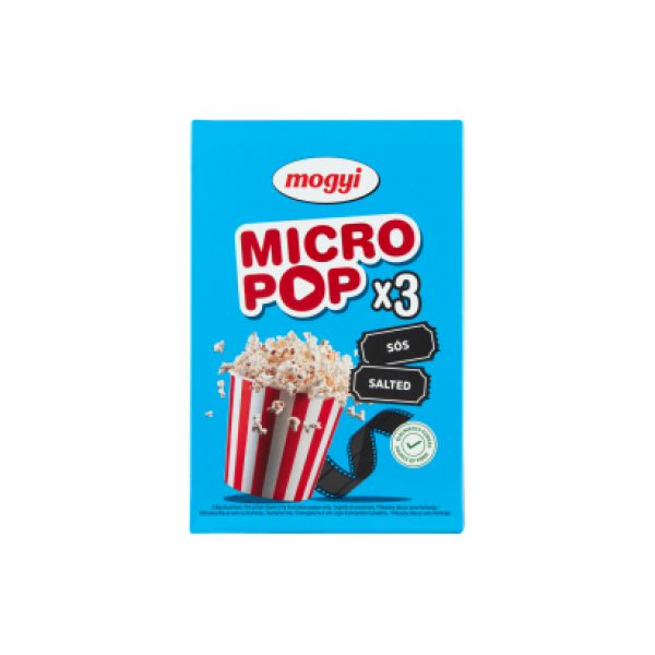 Mogyi Micro Pop sós, mikrohullámú sütőben elkészíthető pattogatni való kukorica 3 x 100 g (300 g)