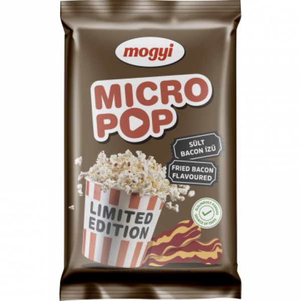 Mogyi Micro Pop mikrohullámú sütőben elkészíthető sült bacon ízű pattogatni való kukorica 80 g 