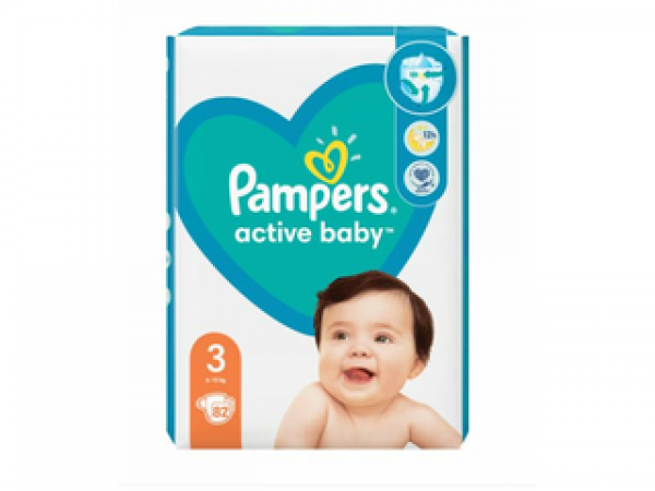 Pampers Active Baby Jumbo Pack pelenka, 3-as méret, 82 db