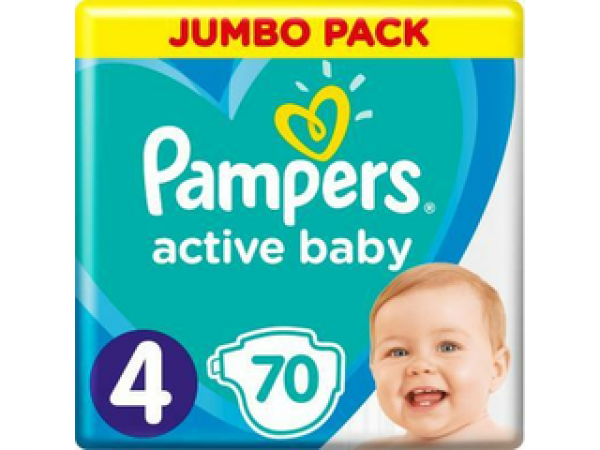 Pampers Active Baby Jumbo Pack pelenka, 4-es méret, 70 db